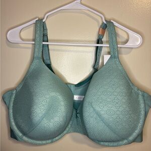 NWT Cacique Minty Lace Lightly Lined Cotton T-Shirt Bra Size 50 DD